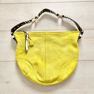 Coach Soho Medium Hobo Style 3656 | Chartreuse Yellow Green Suede Legacy Y2K